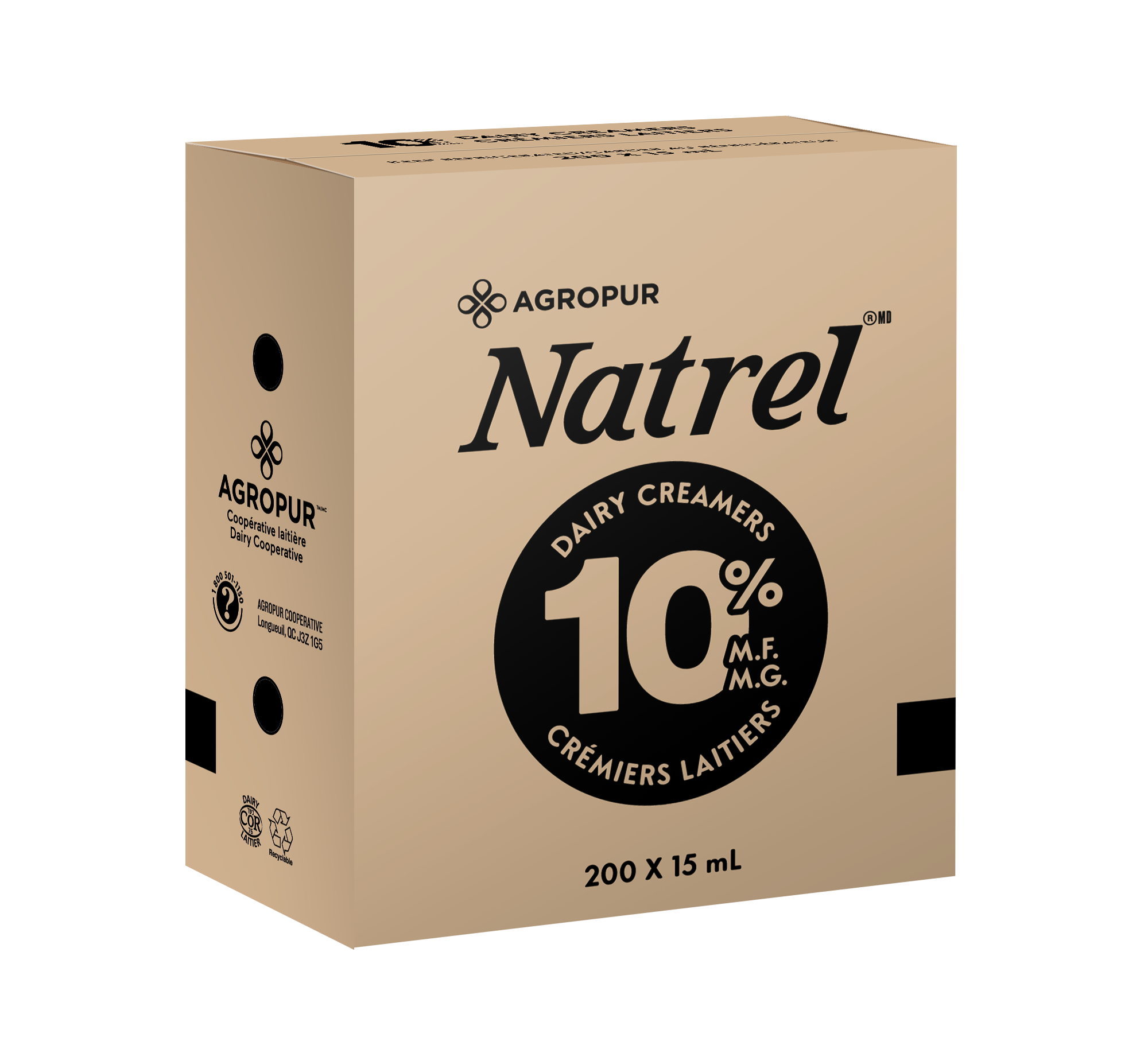 プライマリー　クリーム他 200X15ML NATREL 10% DAIRY CREAMER | Agropur Solutions